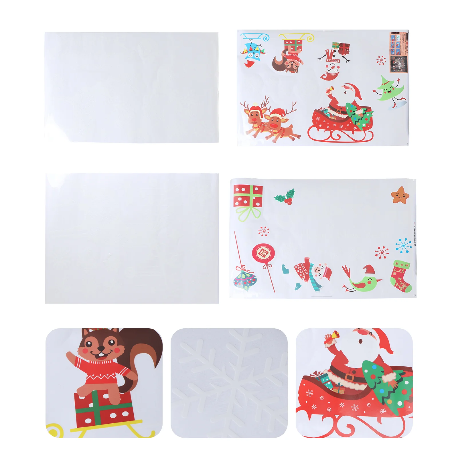 

Christmas Window Stickers Wall Decals Refrigerator Snowflake Santa Sticker Decorations Holiday Decal Fridge Mural Merry Reindeer