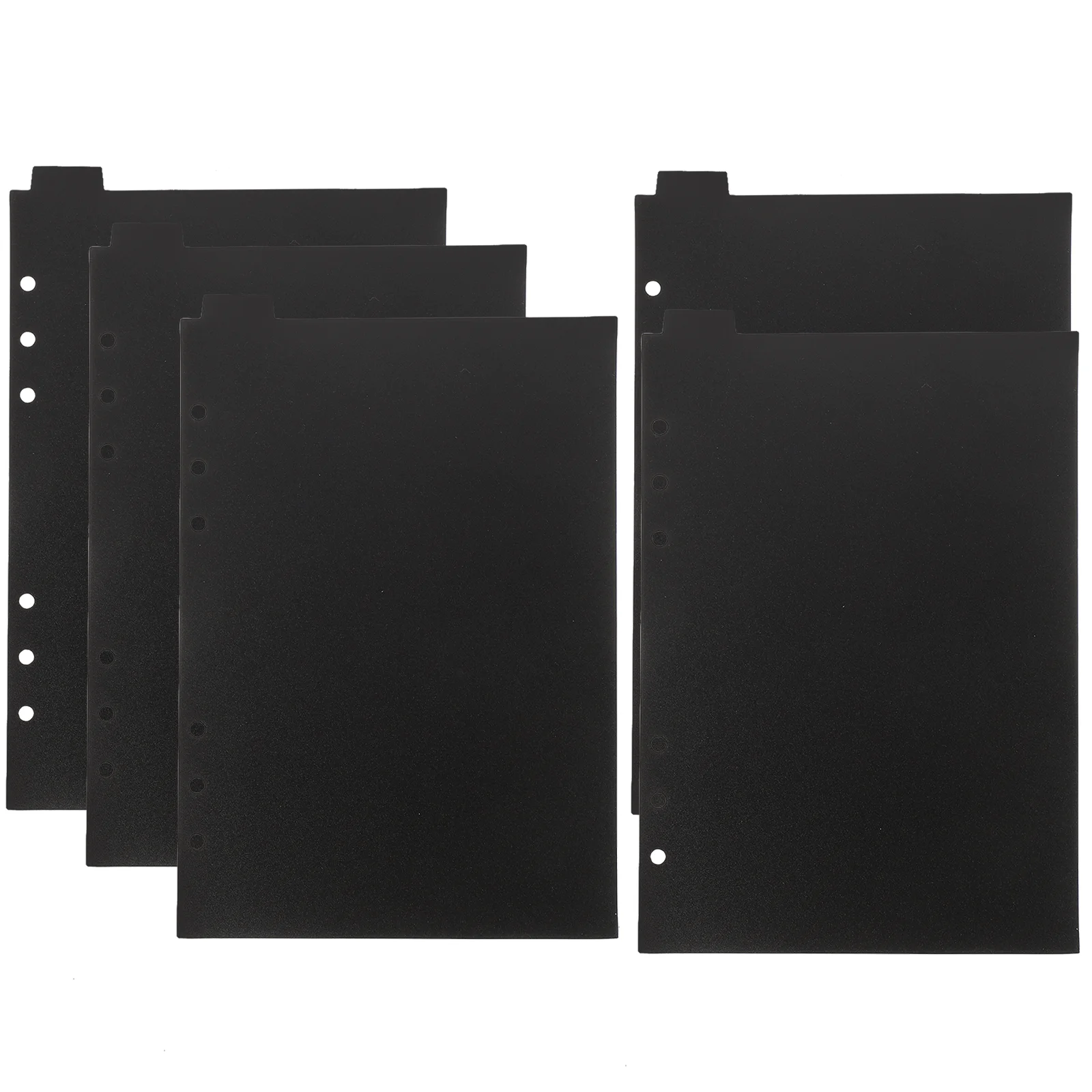 

5 Pcs Binder Separator Dividers 6 Ring Binder Page Tabs Black A5 Clear Paper 8 Splitter Protectors Separators