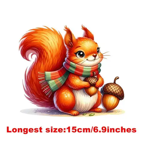 Детские термопереносные наклейки с животными 15см