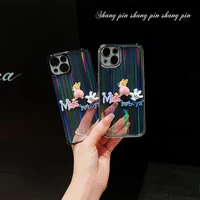 cartoon rabbit corgi phone case for iphone 13 12 11 pro max with lens ice crack for iphone 11 12 13 cute cartoon phone cover