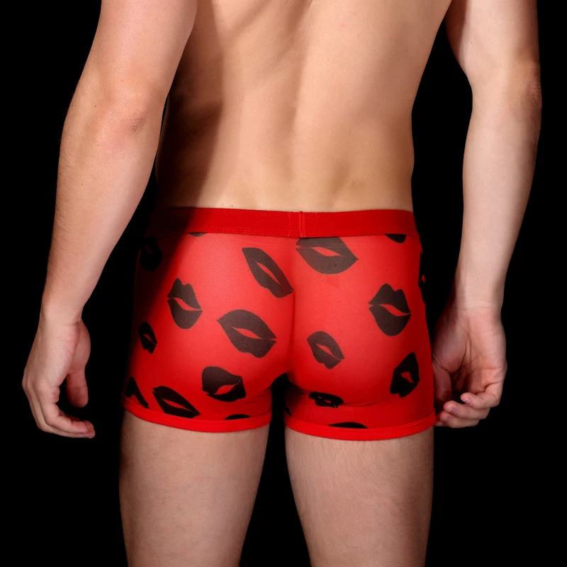 2 Pcs/Lot Men's Transparent Panties Breathable Mesh Fashion Charm Comfortable Sexy Underwear Men's Large Size Boxer