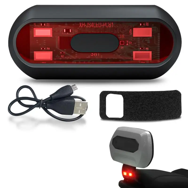 

Motorcycle Tail Light Rear Lamp Built-in Lithium-ion Battery Waterproof Steady Flashing Warning Modes Rear Lamp For Bicycles