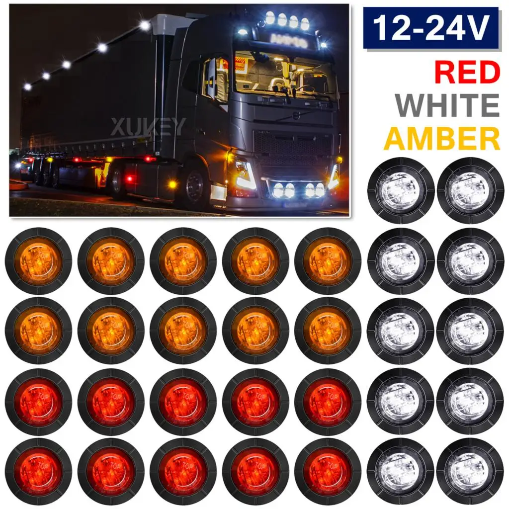 

Водонепроницаемый круглый фонарь, 3/4 дюйма, 12 В, 24 В, 10 шт.