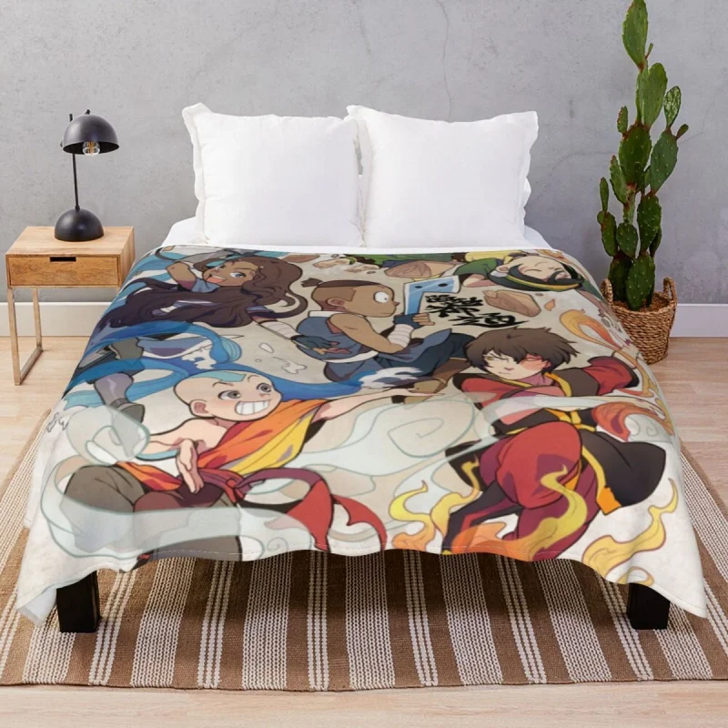 

Avatar The Last Aiender Thick blankets Fce Printed Multi-fuion Throw Blanket for Bedding Sofa Travel Office