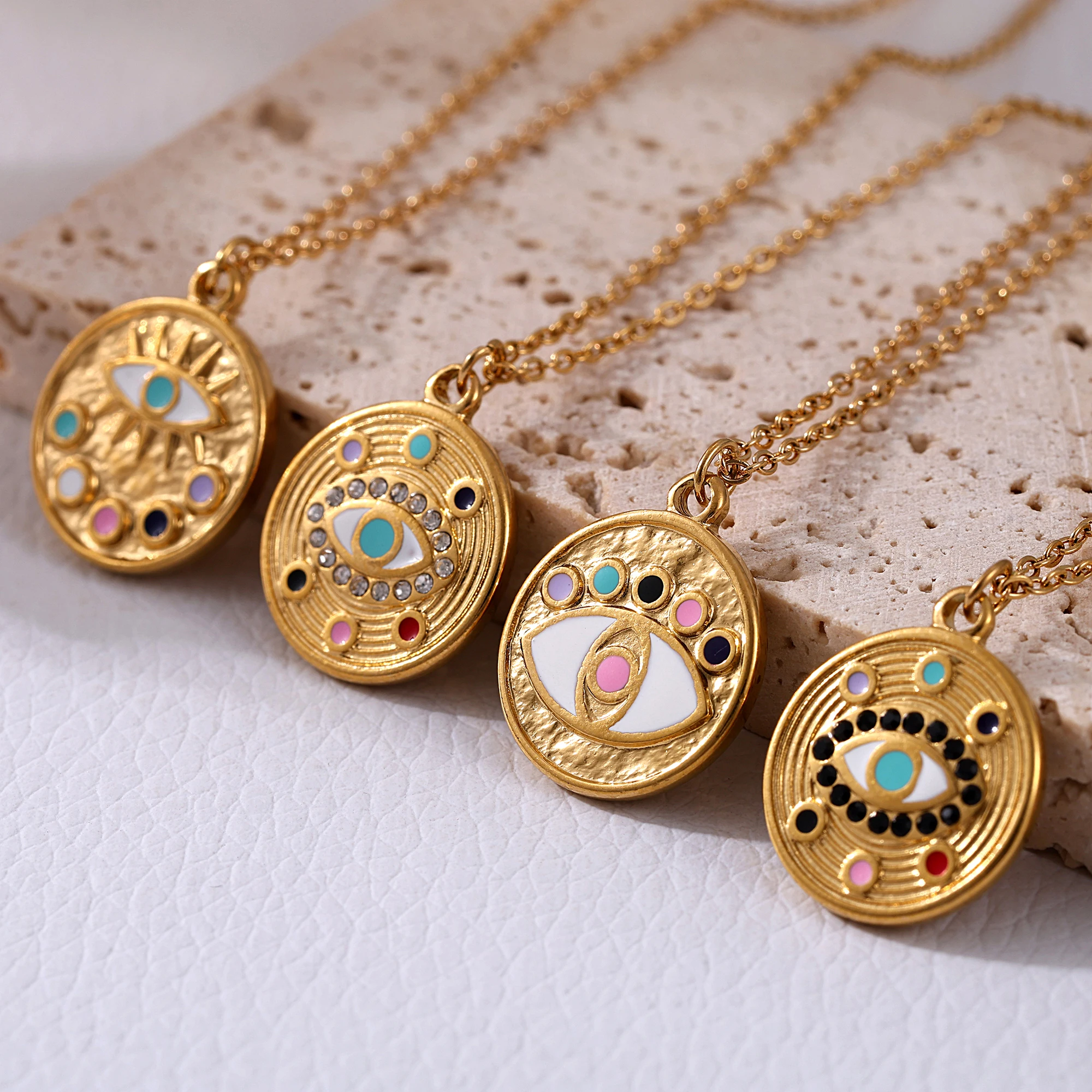 Ожерелье из нержавеющей стали с эмалью