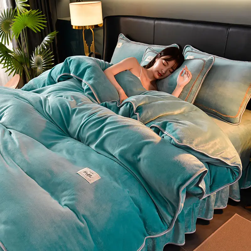 

1Pc Winter Warm Velvet Duvet Cover Queen/King Size Plush Quilt Cover Single Size Comforter Cover220x240(without pillowcase)