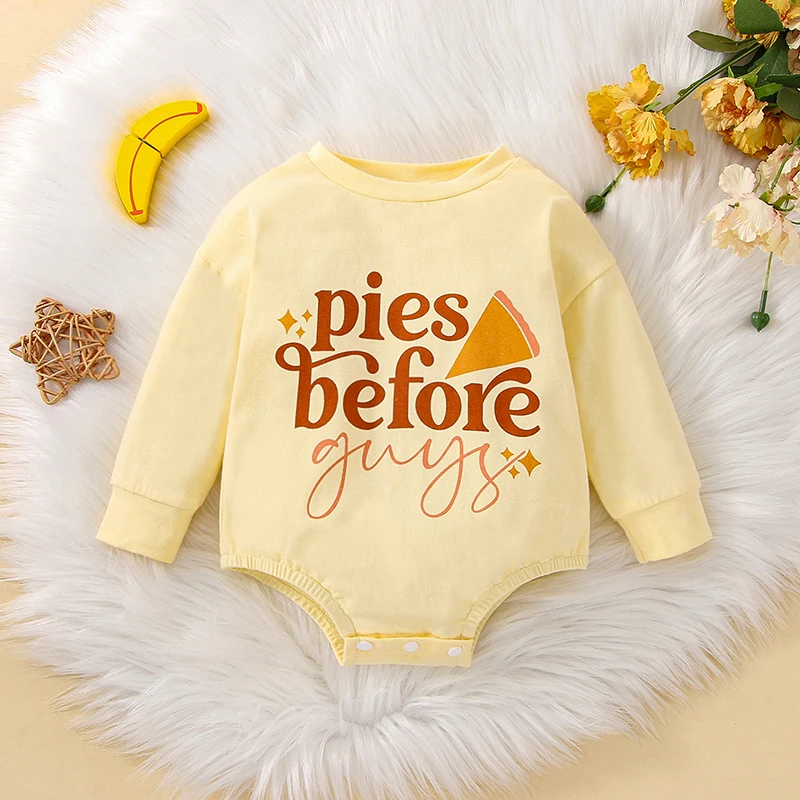 

Toddler Baby Sweatshirt Rompers Letter Print Casual Long Sleeve Jumpsuit for Newborn Girl Boy 0-24 Months