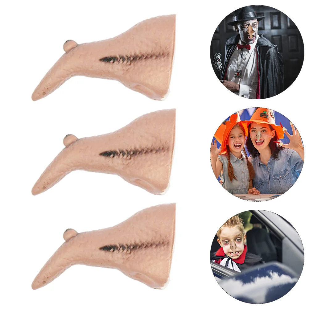 

4 Pcs Witch Nose Halloween Prank Party Props Rubber False Costumes Kids Long Imitation Decor Miss Cosplay Accessories