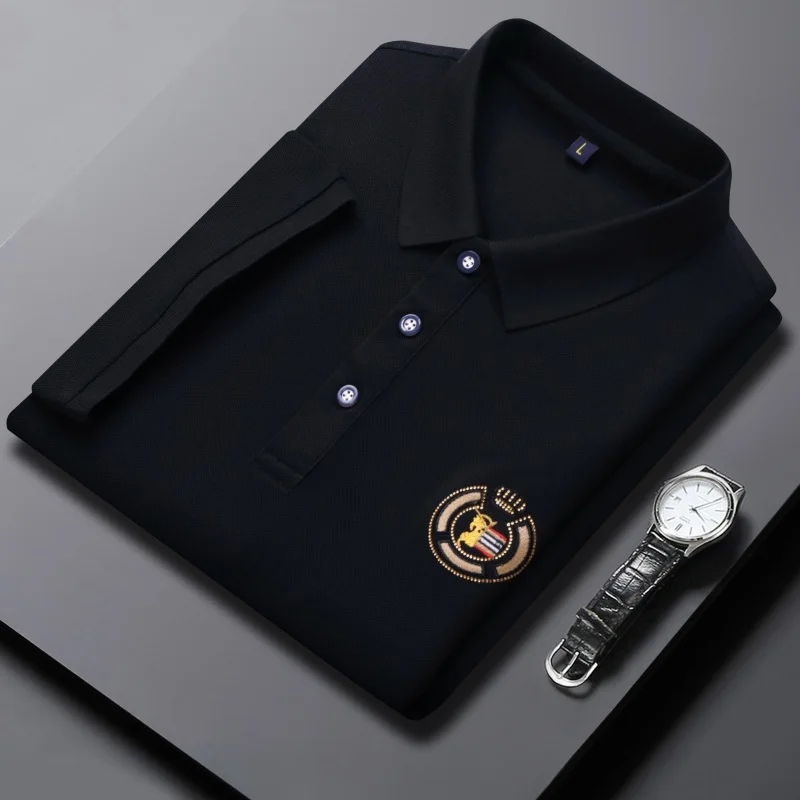 

2023 New Fashion Cotton Polo T Shirt For Men Short Sleeve Top Quality Solid Casual Men's Clothes Luxury St.yle Free Shipping