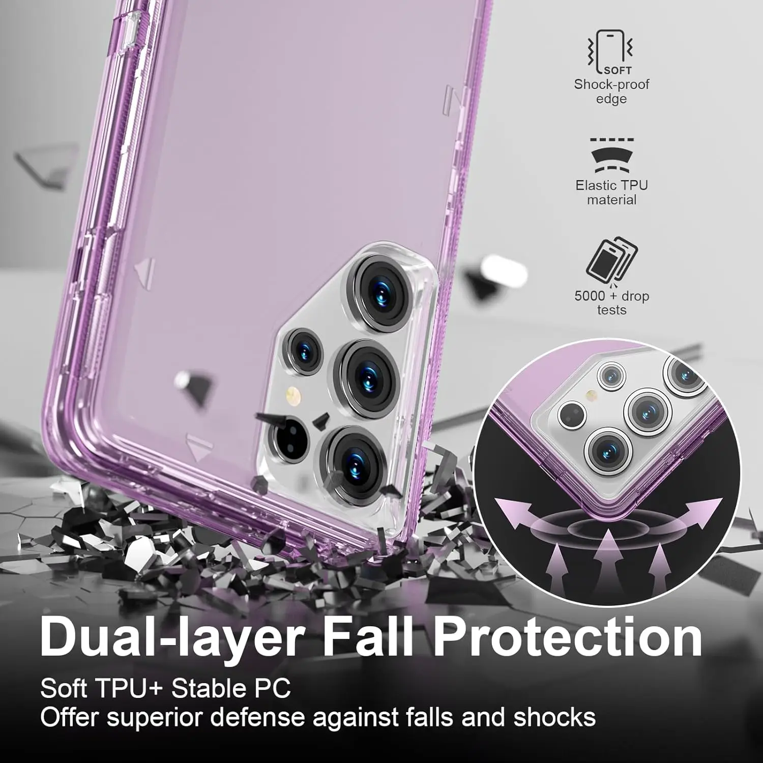 Фото Для Samsung Galaxy S25 Ultra S23 S24 Plus сверхмощные противоударные чехлы для телефонов, трехслойный прозрачный защитный чехол с защитой от падения №4