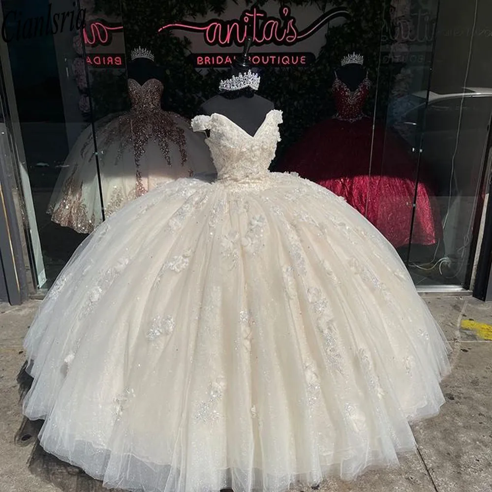 

2022 платье принцессы для Quinceanera женское платье с блестками и цветами милое платье для вечерние ринки 16 лет Vestidos De 15 лет