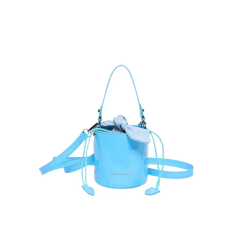 Мини Изысканная винно-красная Глянцевая сумка через плечо с лакированной