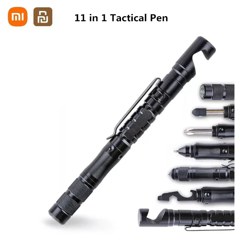 Xiaomi Youpin 11-in-1 Tactical Pen Self-Defense Pen Outdoor Survival Tool with Mobile Phone Holder Touch Screen Pens Compass