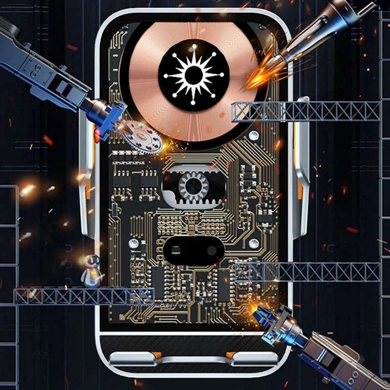 Беспроводное автомобильное зарядное устройство с автоматическим зажимом