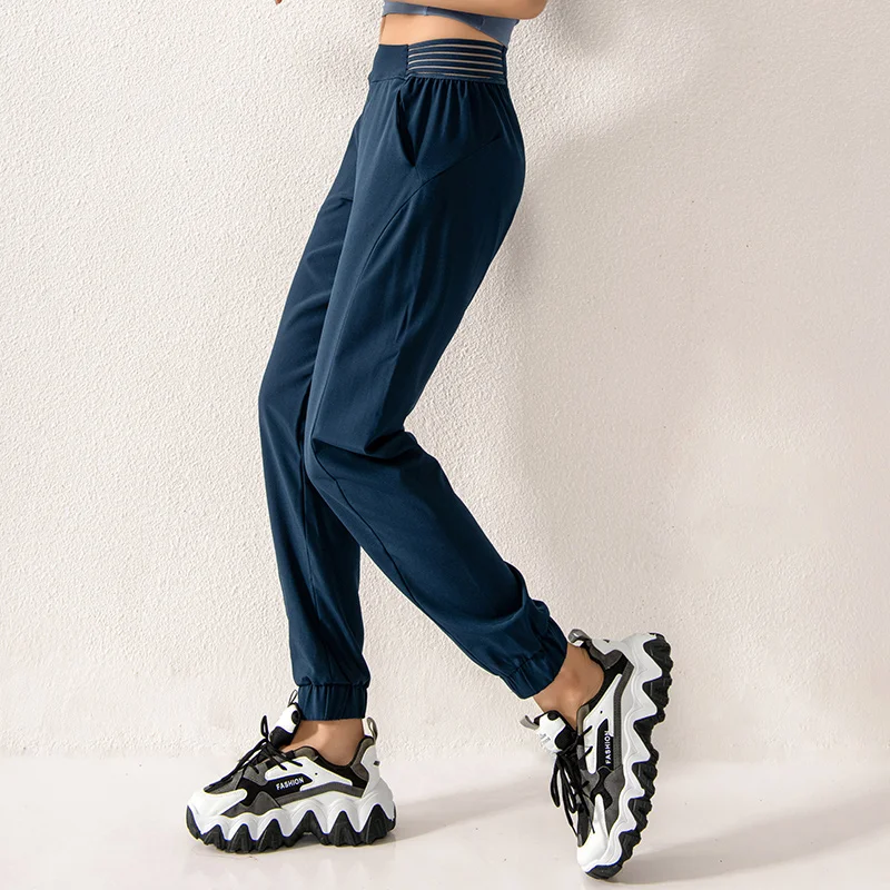 Women Jogger Pant High Waist Wide Leg Sports Yoga Running Trousers Thin Loose Stretchy Sweatpants Gym Workout Jogging Harem Pant
