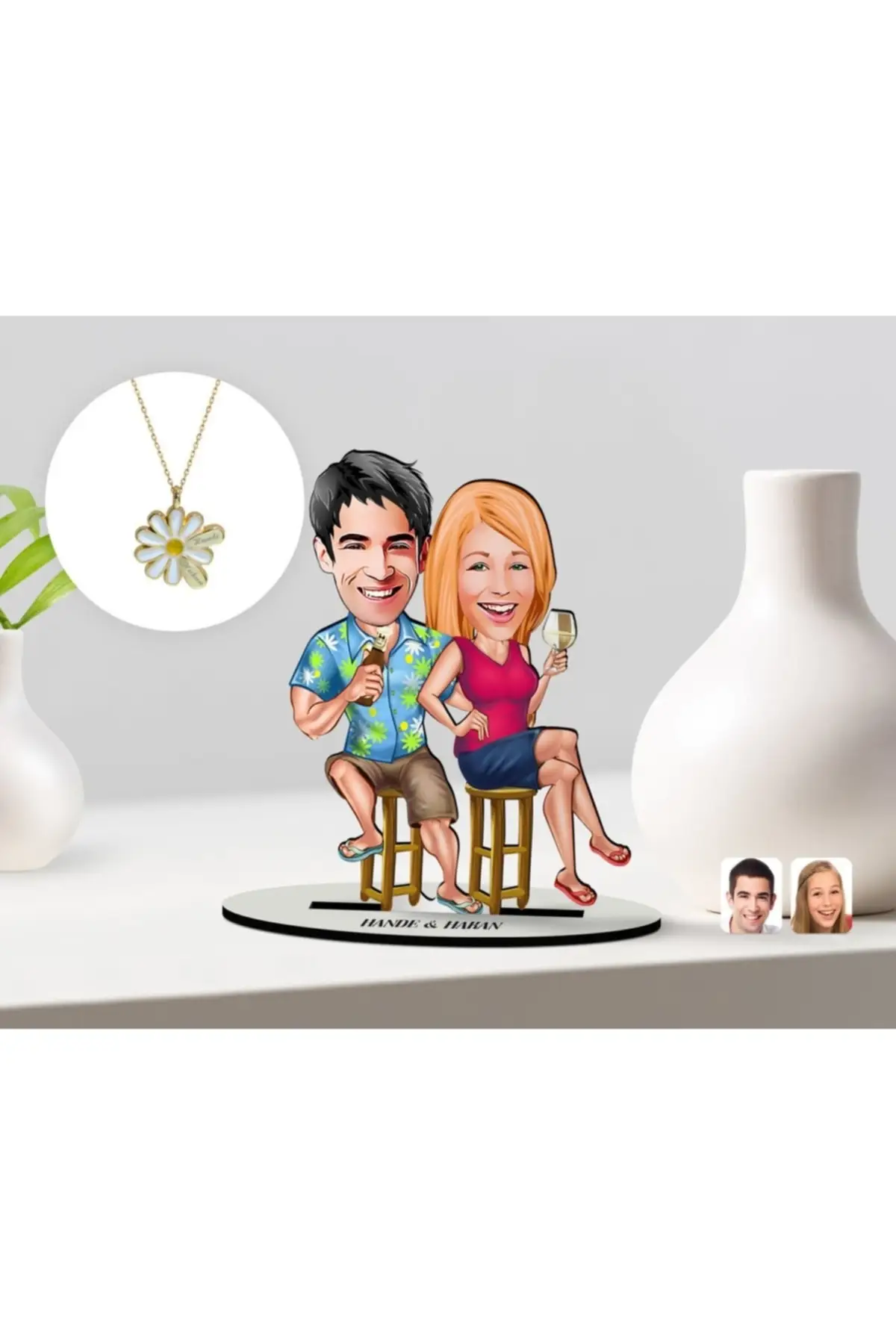 

Personalized Female denture Round Wooden Stand trinkets-2