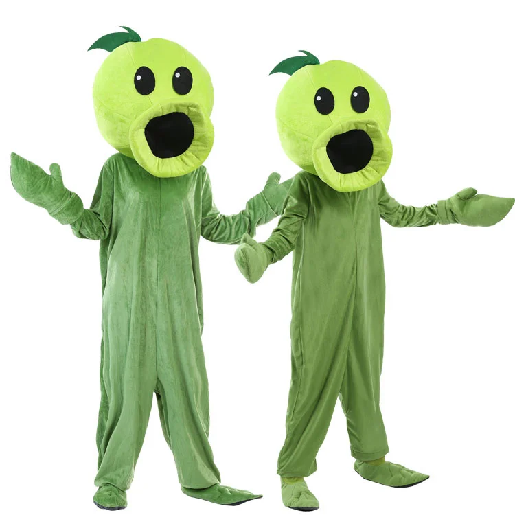 

Plant Pea Shooter Mascot Costume Kids Size Pea Shooter Cosplay Costume With Headgear Carnival Halloween Costumes