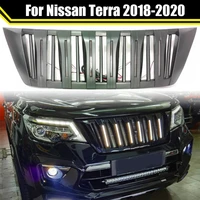 front racing air intake grille with led light grill cover fit for nissan terra 2018 2019 2020 exterior car grills accessories