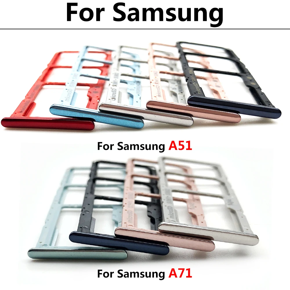 

10 Pcs For Samsung A51 A71 Micro Nano SIM Card Holder Tray Slot Holder Adapter Socket Mobile Phone With Pin Replacement Parts