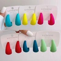 korean candy color c shaped hoop earrings for women girls geometric matt rose red hoop earrings 2022 summer party jewelry gifts