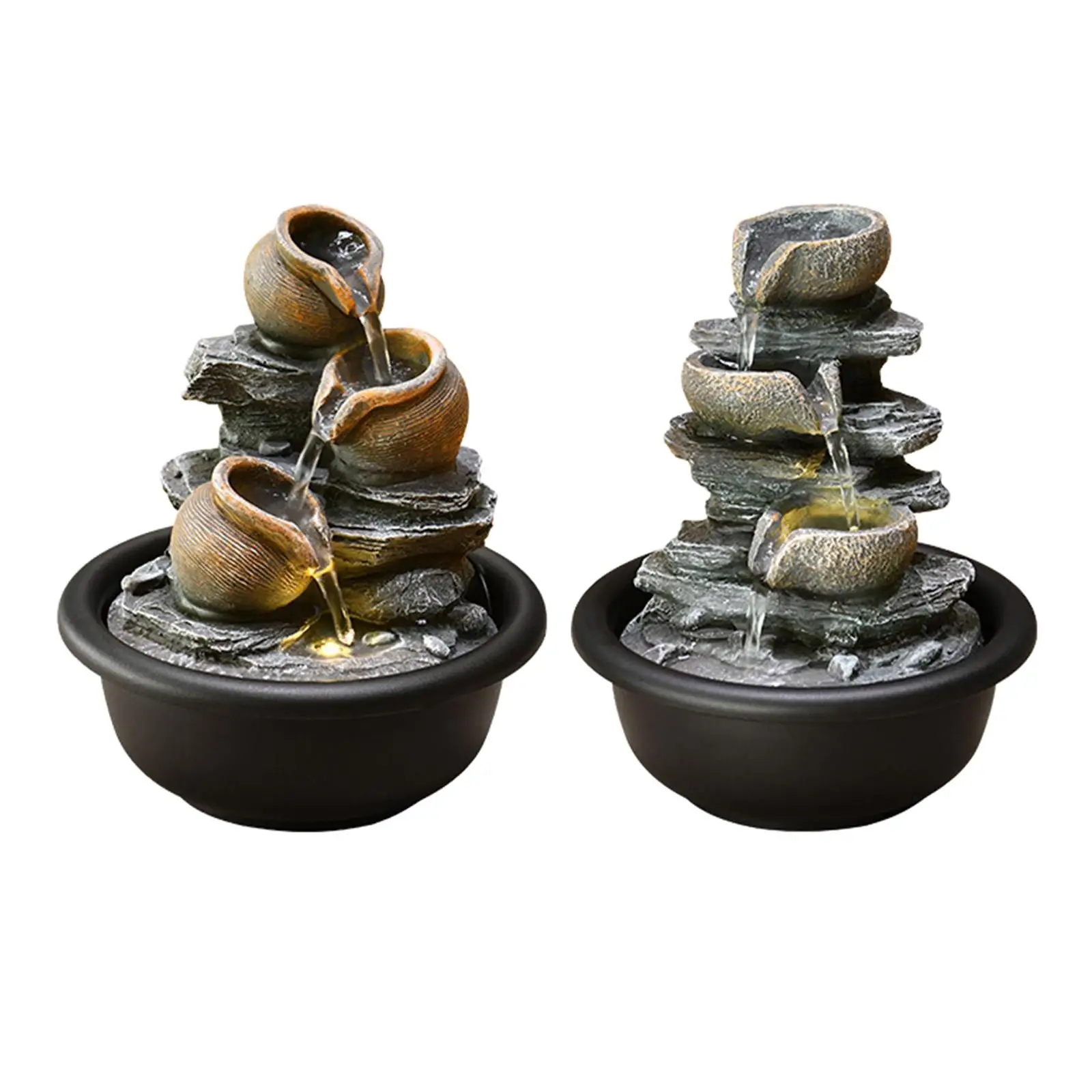 

Tabletop Fountain Decor with Light Indoor Waterfall Fountains Mini Waterfall Desktop Fountain for Office Housewarming Farmhouse
