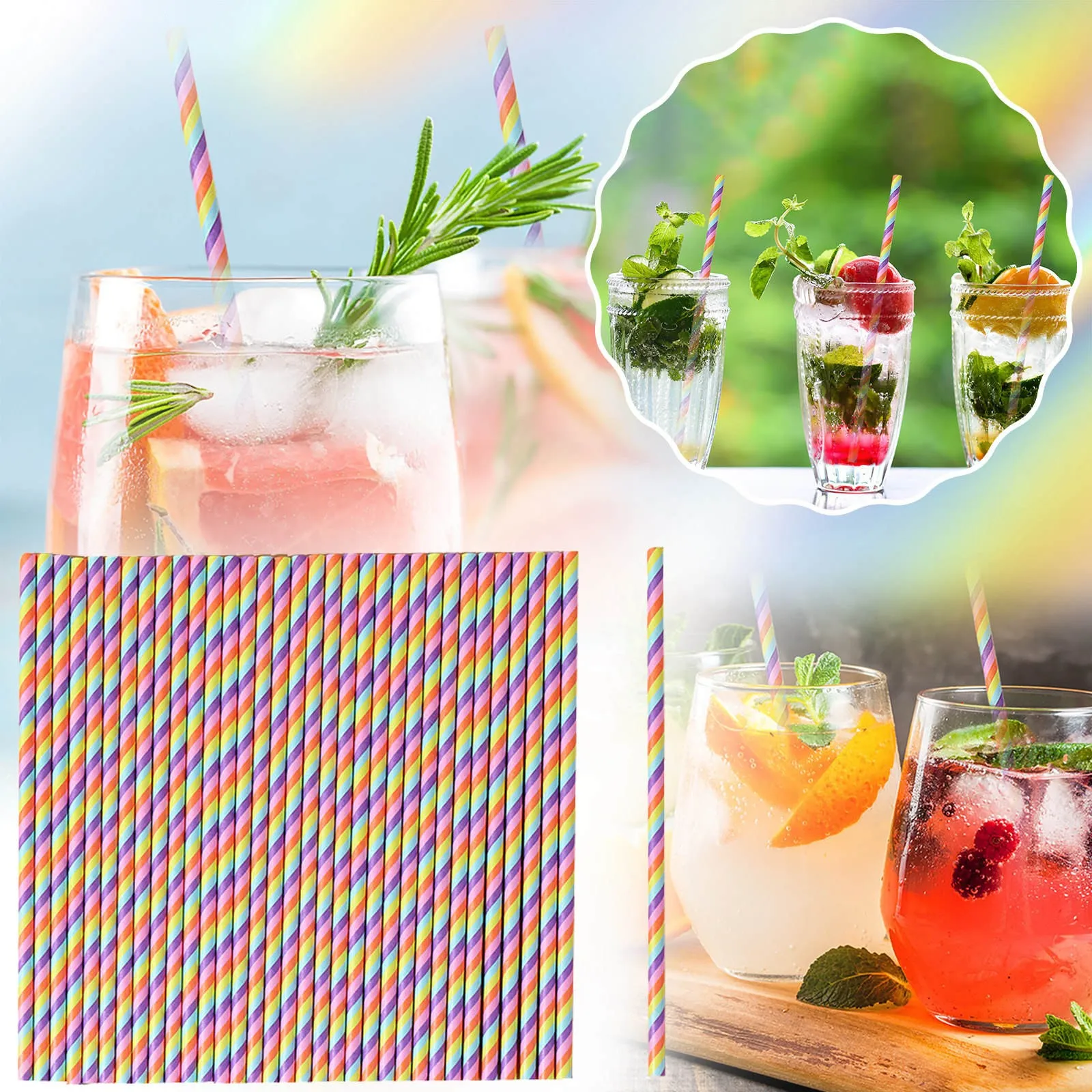 

Biodegradable Striped Paper Straws Paper Drinking Reusable Flexible Straws Kids Umbrella Straws Reusable Diamond Straws Flexible