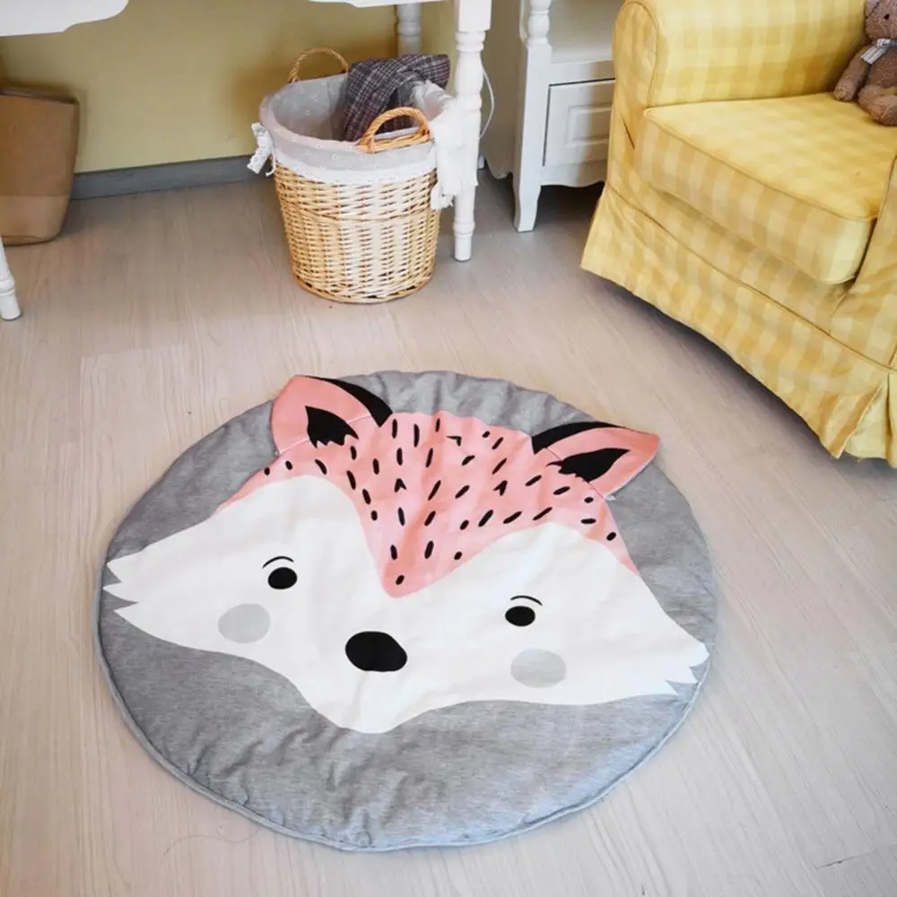 

Soft for Kids Portable Floor Carpet Cotton Crawling Blanket Play Mat Nursery Decor 85cm Fox Print Baby Toddler Rugs Mat Room Nur