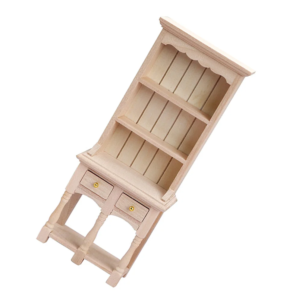 

Miniature Cabinet Model Wood Mini Bookcase Furniture Bookshelf