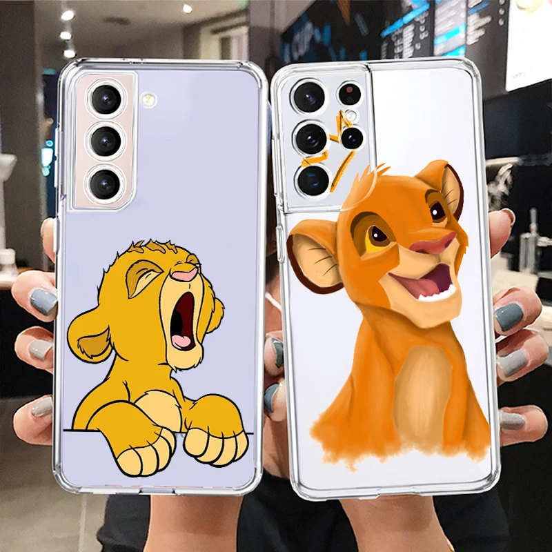

Disney The Lion King Art Phone Case For Samsung S22 S21 S20 FE Ultra Pro Lite S10 S10E S9 S8 S7 Plus 5G Transparent Cover