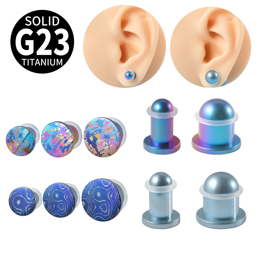 

1PC G23 Titanium Round Rainbow Ear Gauges Expander Stretcher Ear Taper Body Piercing Jewelry Women Men Ear Gauge Expander 6-10mm
