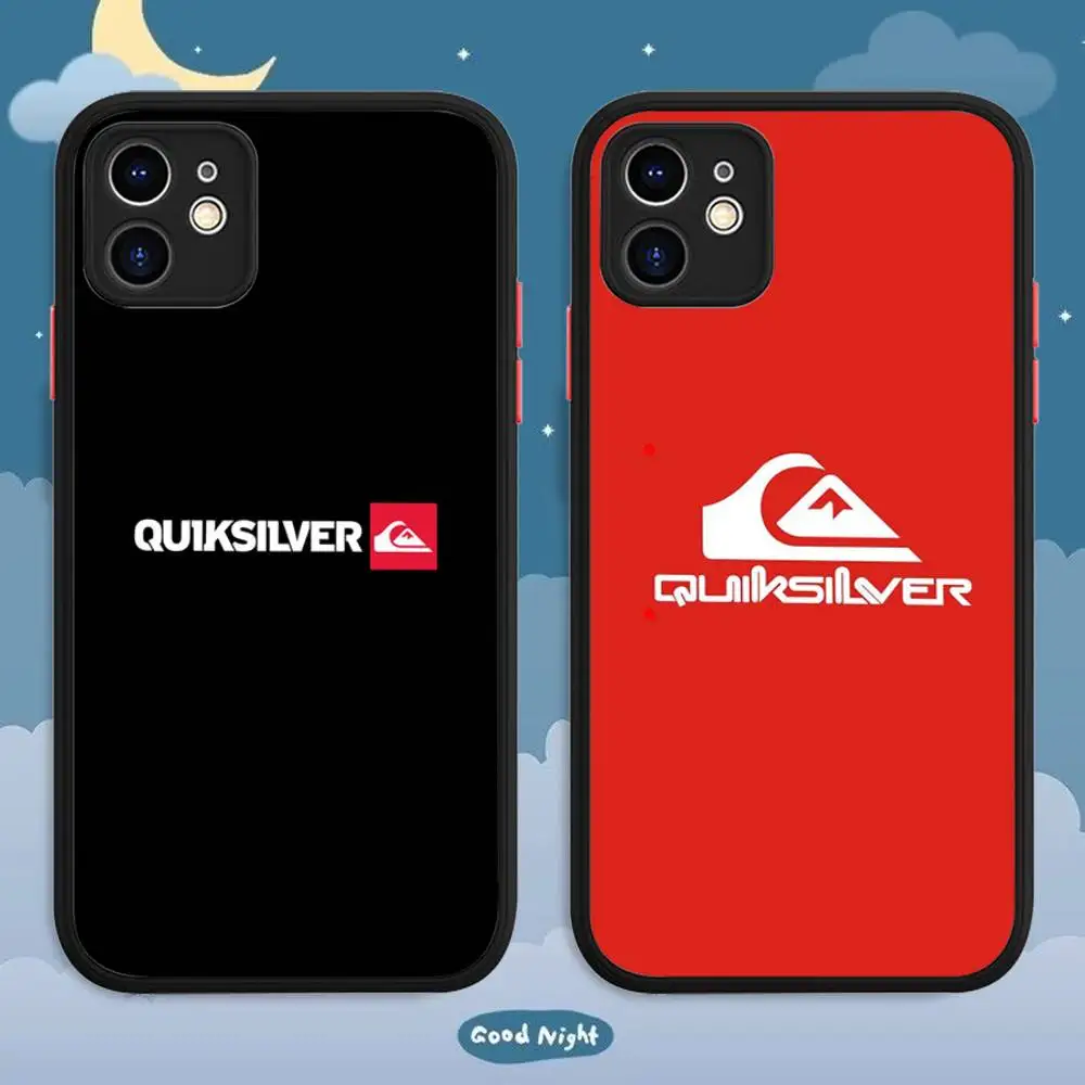 Фото Чехол для телефона Q-QuiksilverS с логотипом для IPhone 13 12 X XS MAX Pro Max 16 15 11 14 Pro Max, противоударный матовый чехол №4