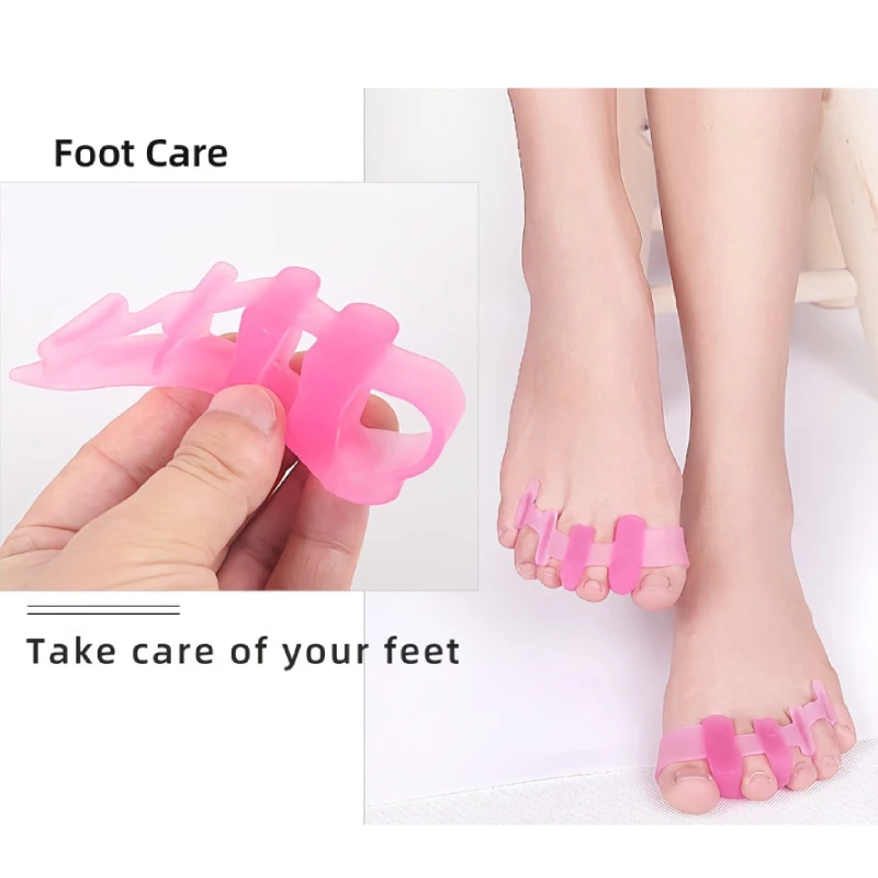 50Pairs Silicone Foot Care Tools Bunion Corrector Pain Relief Soft Gel Separators Four-Holes Orthosis Pads Toe Hallux Valgus