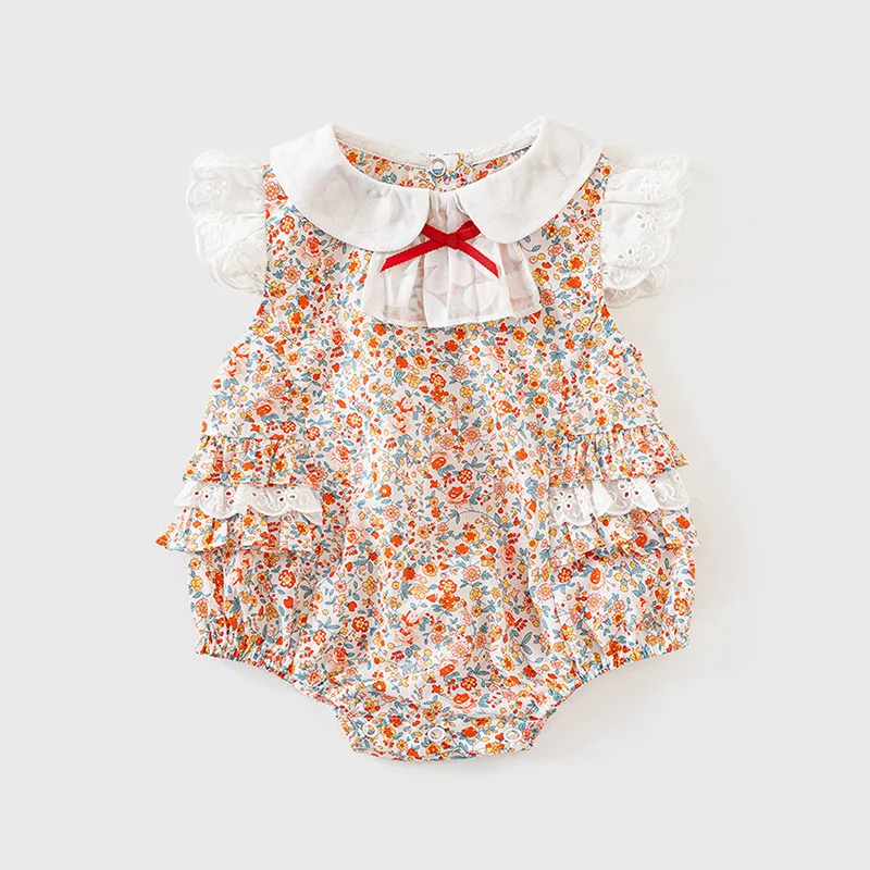 

Kids Garment New Born Baby Clothes Kids Coverall Elegant Short Sleeve Children's Day Photoshoot