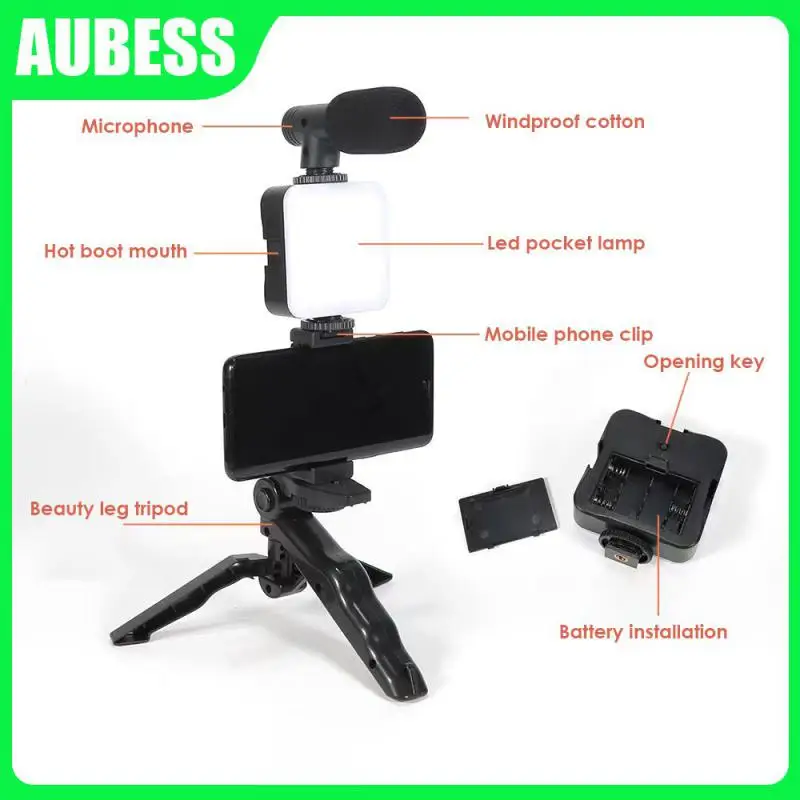 

Smartphone Video Kit Handheld Mini Photography Conference Light Cell Phone Tripod Photography Live Fill Light Phone Holder