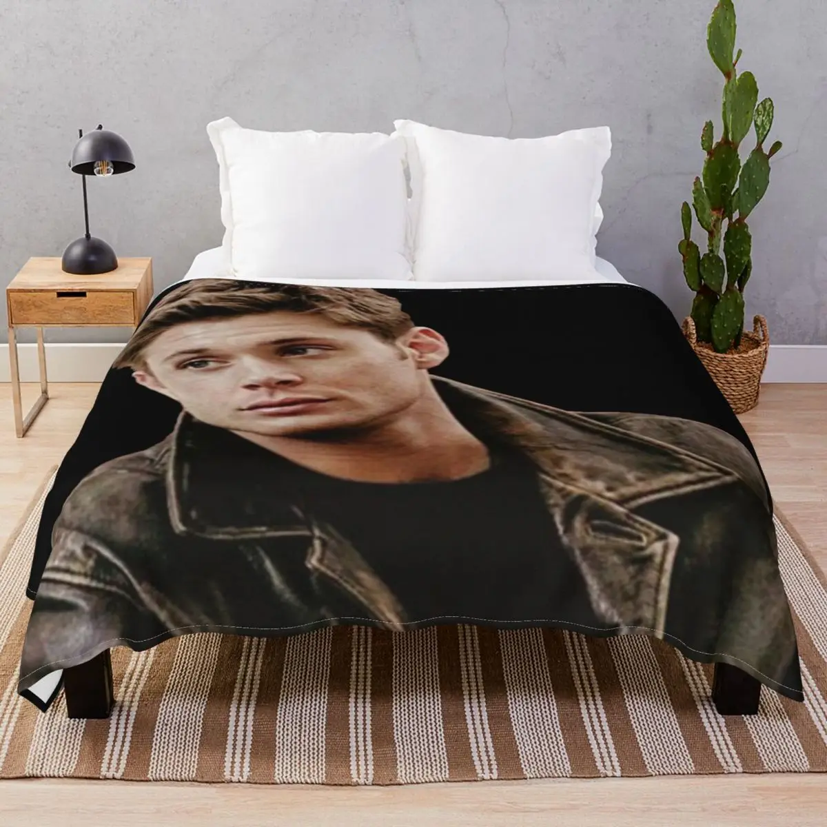 Dean Winchester Supernatural Blanket Fleece Autumn/Winter Portable Throw Blankets for Bed Home Couch Camp Office