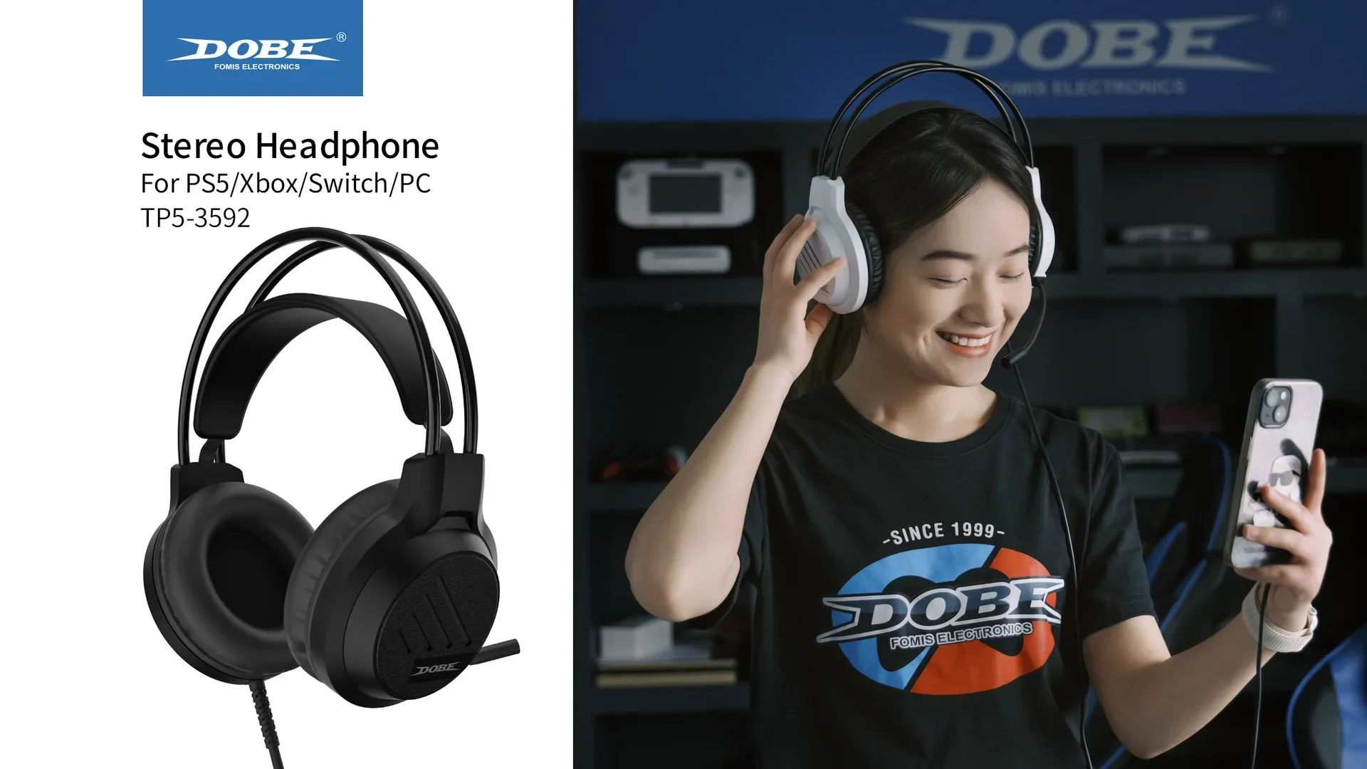 TP5-3592 универсальная игровая гарнитура с микрофоном шумоподавлением для