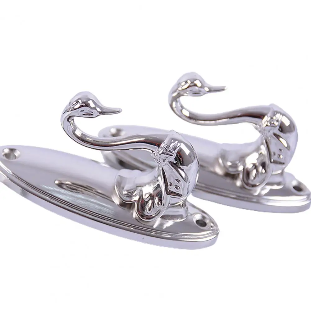 

2Pcs Helpful Curtain Hanger Hook Glossy Tieback Hook Corrosion-resistant Swan Zinc Alloy Curtain Hook Decorative