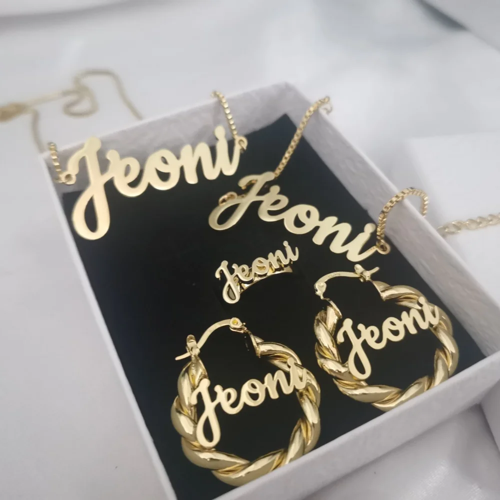 LeeChee 4 шт. индивидуальный комплект ювелирных изделий для девочек 30 мм обруч серьги