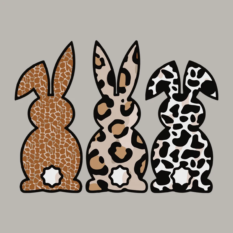 

Funny Rabbits Iron On Transfers For Clothes Diy Tops Appliqued Vinyl Heat Transfer Fashion Patches For Hoodies T-Shirt