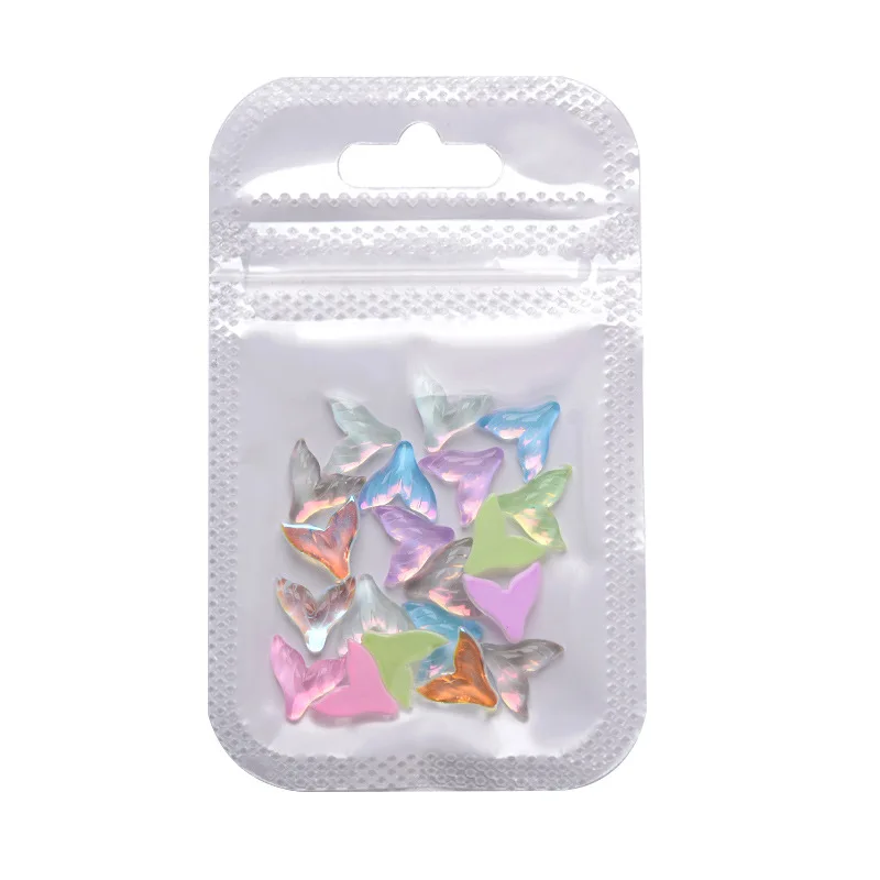 

20 шт. новый дизайн ногтей хрустальный хвост русалки Netflix Aurora Mocha красочные плоские волнистые аксессуары для маникюра