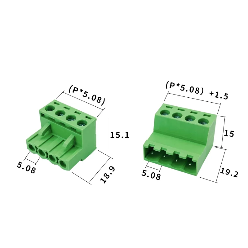 

1Sets 5.08MM Pitch Pluggable Terminal Blocks Connector KF2EDGKR Butting Style 2/3/4/5/6/7/8/10/12/15/20 Pin Screw