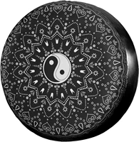 indian mandala yin yang spare tire cover polyester sunscreen waterproof wheel covers for jeep trailer rv suv truck many vehicles