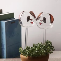 1 pair watering bulb unique shape time saver glass decorative dog pattern plant globe gardening accessories