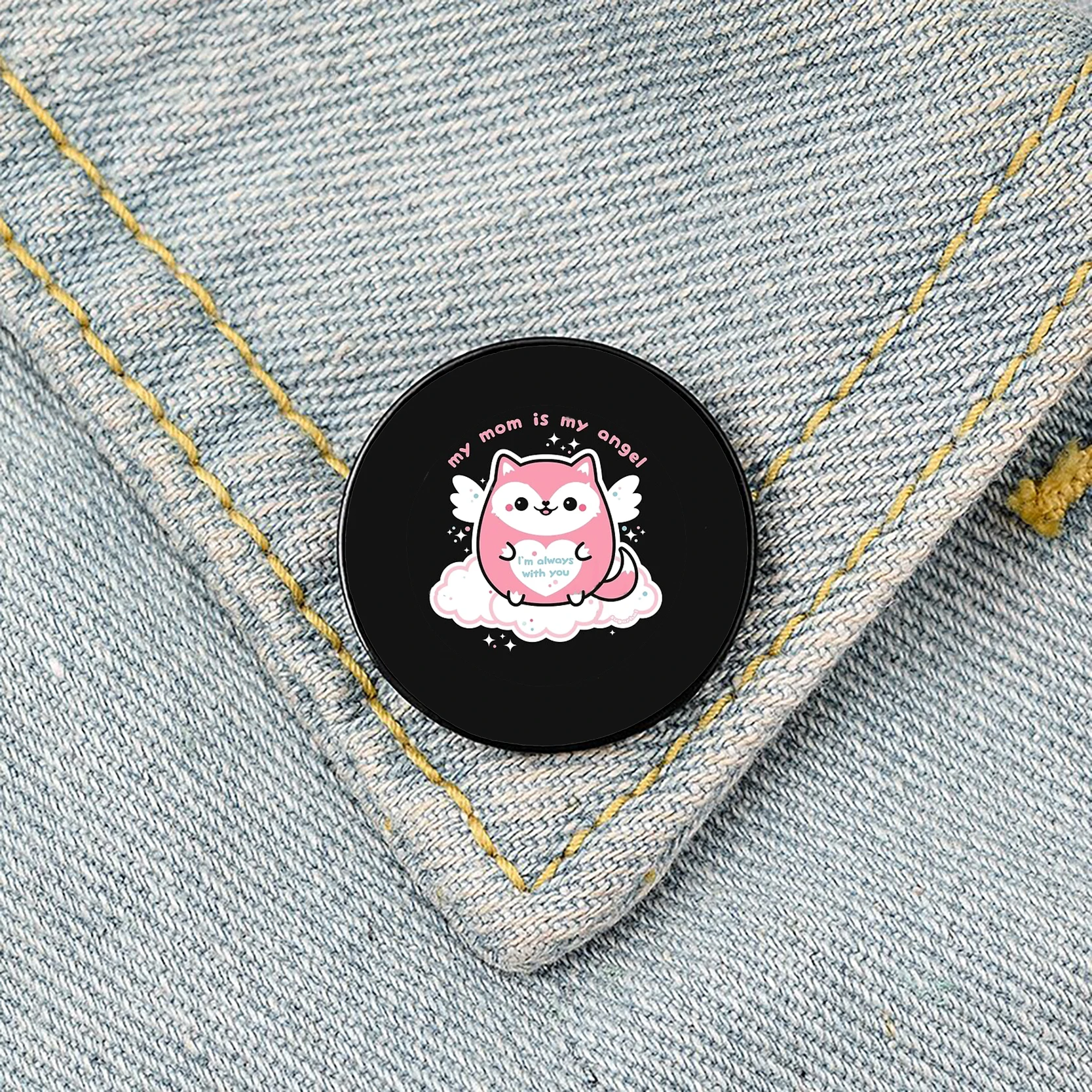 

Angel Mom Memorial Printed Pin Custom Funny Brooches Shirt Lapel Bag Cute Badge Cartoon Cute Jewelry Gift for Lover Girl Friends