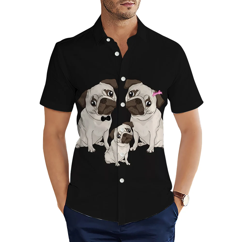 

Мужская Повседневная рубашка с коротким рукавом и 3D-принтом животных