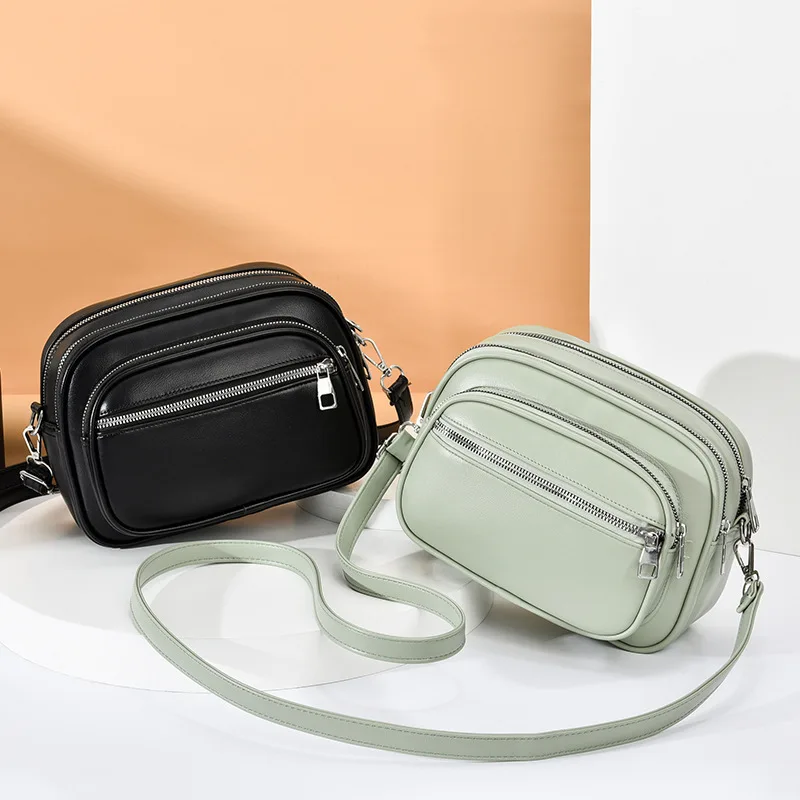 Women's Bag New Crossbody Shoulder Bag Mini Simple Soft PU Leather Fashion Woman Crossbody Bags Casual Round Bag Messenger Bags