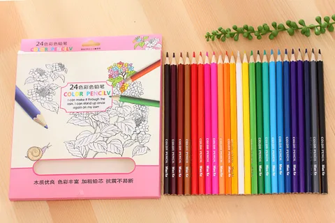 Набор цветных карандашей для детей, милые канцелярские товары, цветные карандаши для рисования, цветные карандаши для школы