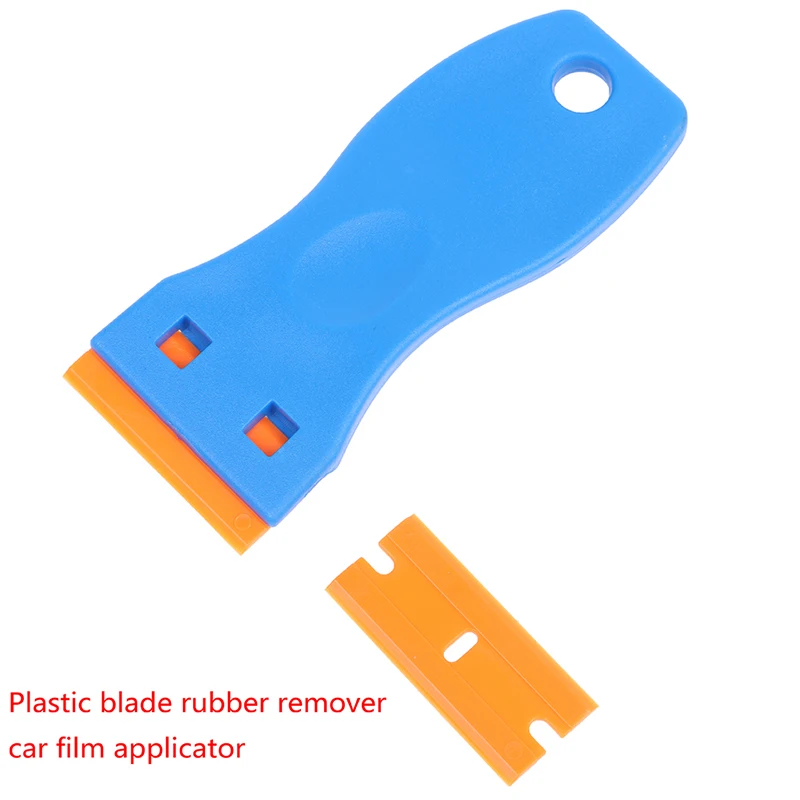 

100pcs Double Edged Plastic Razor Blade Lable Clean Razor Glue Remover Window Glass Clean Scraper Car Wrap Sticker Squeegee Tool