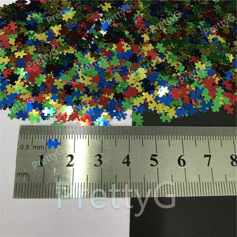 

PrettyG 100g Pack Colorful Puzzle Shape Glitter Sequins for Resin DIY Making Art Craft Nail Makeup Decoration Accessories