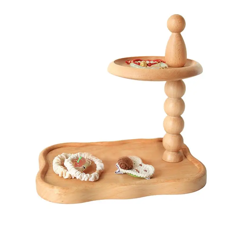 

Double Layer Stand Holder Universal Rings Keys Jewelry Top Shelf Rack Trinket Dish Bedroom Decoration Home Storage Tray Tools